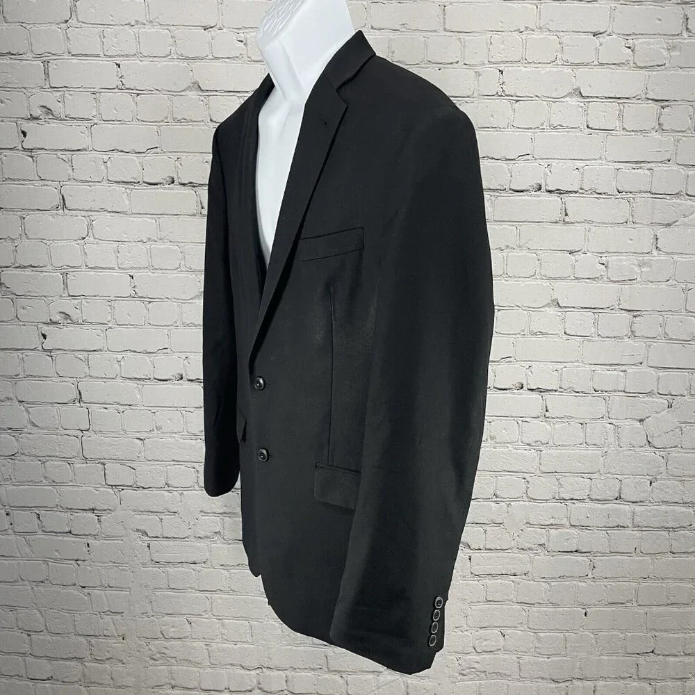 Jos A Bank 1905 Black 100% Wool Slim Fit 2 Button Vented Notch Suit Blazer 43R